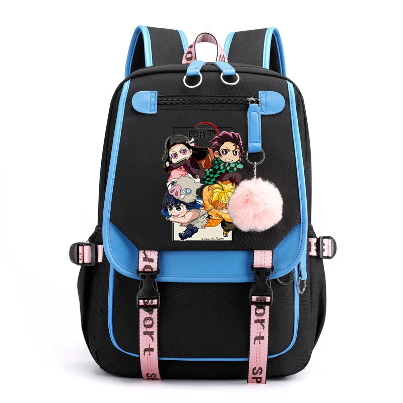 Demon Slayer Anime Kawaii Graphic Backpack Women Shopping Bag Harajuku Hiking Large Capacity Demon Slayer Harajuku Backpack Men