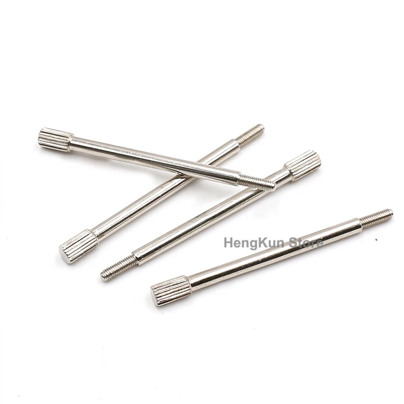 10pcs M3 * 54.5mm 원통형 헤드 슬림 로드 나사 널링 손으로 꼬임 수동으로 조정 된 긴 나사 니켈 도금