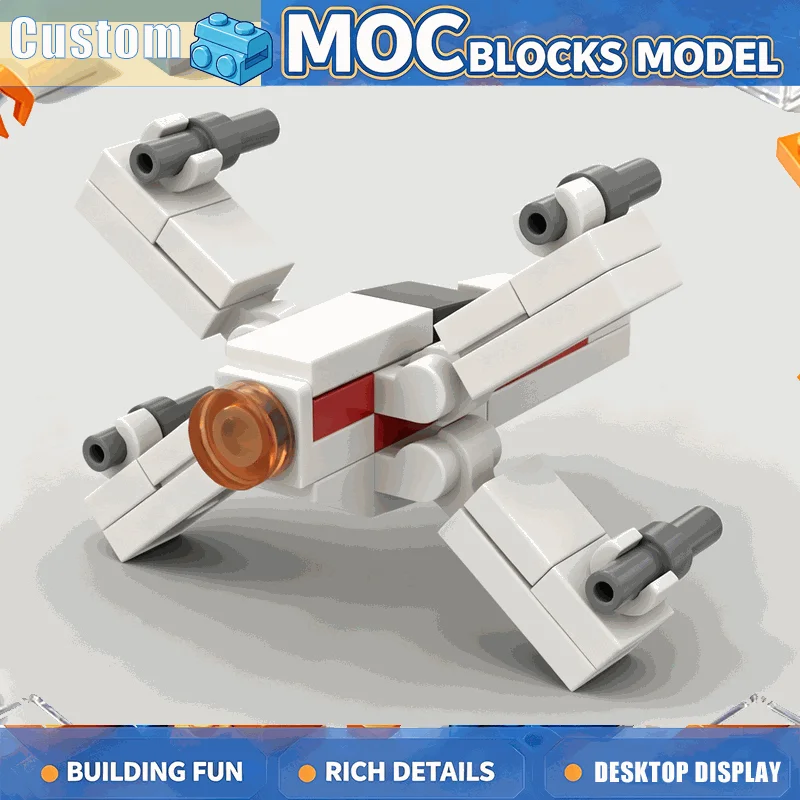 NEW 29PCS Mini Space Starfighter Building Blocks MOC Model DIY Assembly Toy Tiny Spacecraft Educational Creative Display Gifts
