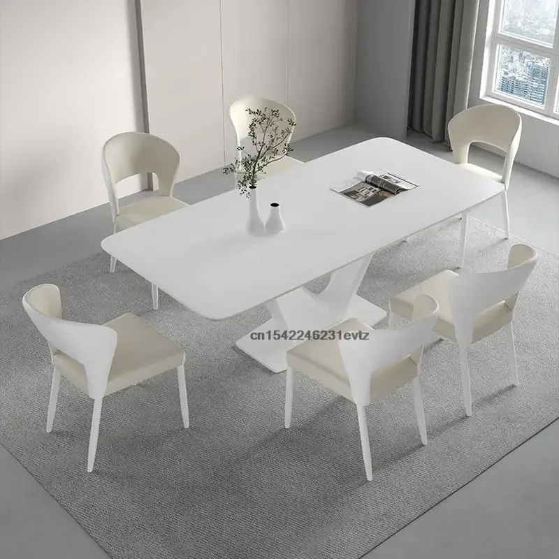 Designer Dining Table Rectangular Table Large Apartment Modern Home Furniture Minimalist Kitchen Marble Table Mainland China