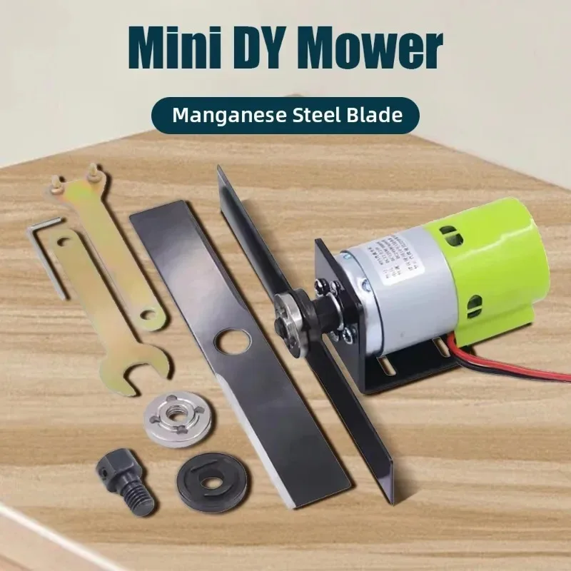 DIY Electric Mini Mower Kit - Manganese Steel Blade Lawn Mower Motor Set with Installation Tools for Garden Grass Cutting