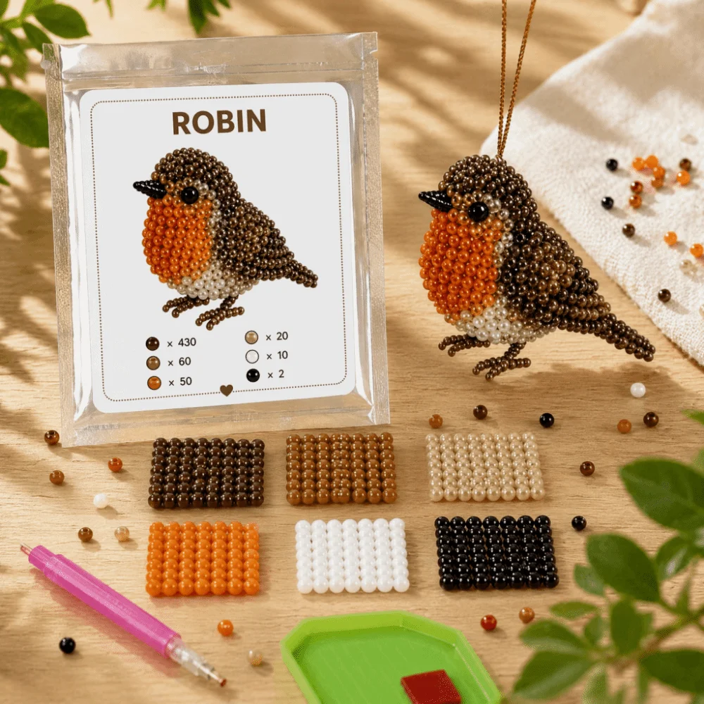 Handmade Tiny Beads 3D Beaded Animal Kit Animal Shape Cute Design Paste Beads Kit Creative Craft Animal Pendant Set Gift Giving