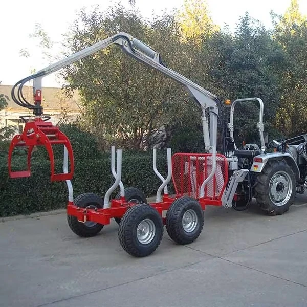 Hydraulic Log Grapple Trailer Lightweight Durable Steel Mountain Forest Log Agricultural Wood Transport Gear
