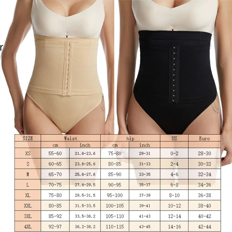 GUUDIA Thong Shapewear for Women Tummy Control High Waist Body Shaper Underwear Girdle Panty Seamless Shapewear 3 Rows Hooks