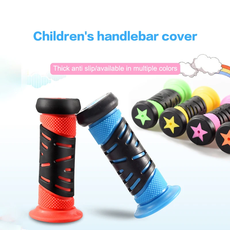 2pcs Bike Handle Grips Durable Anti Skid Grips Handle Bar Grip For Child Boys And Girls Children Bikes Biking Skateboard Scooter