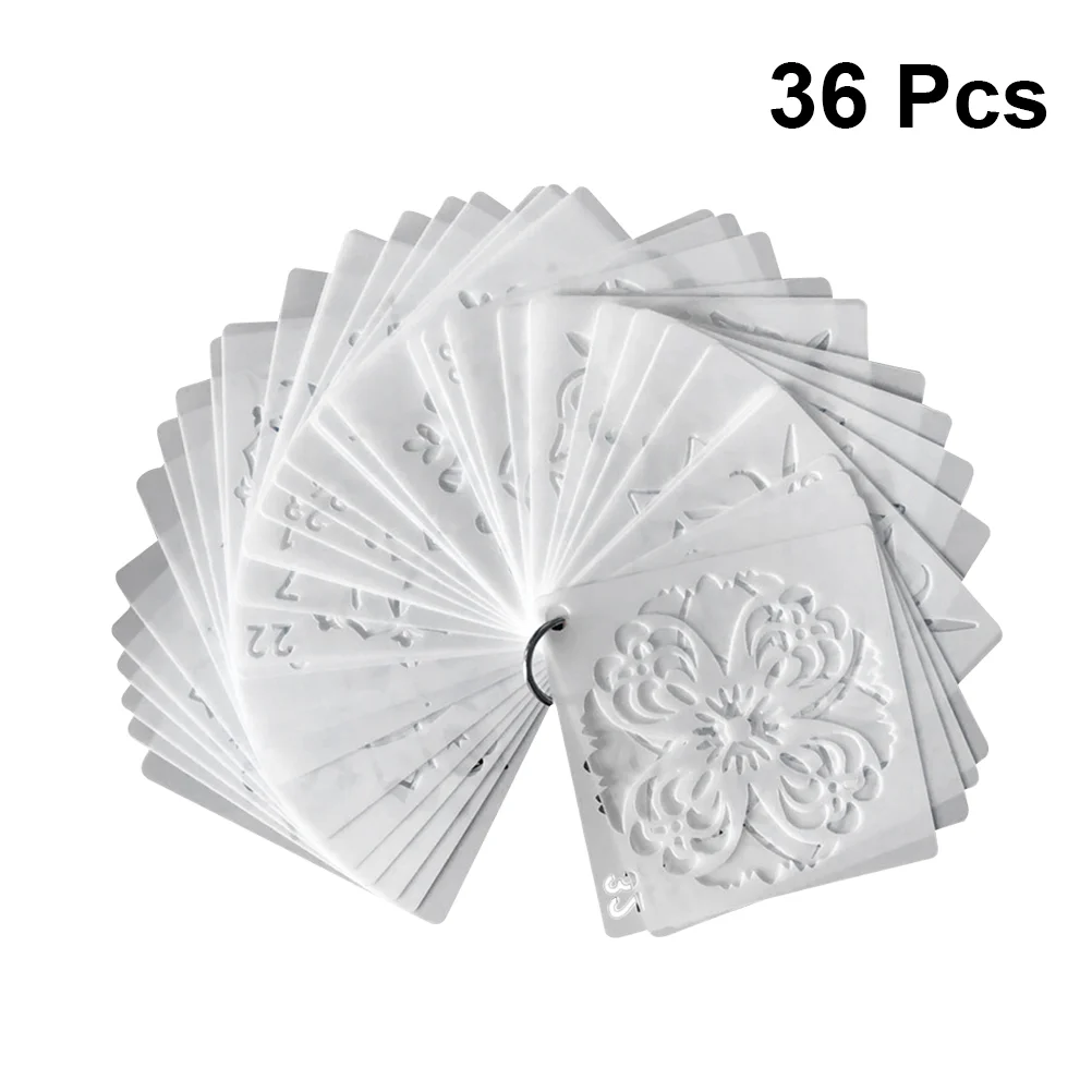 36pcs Mandala Drawing Stencils DIY Painted Decoration Hollow Mandala Spraying Stencils Flower Stencils