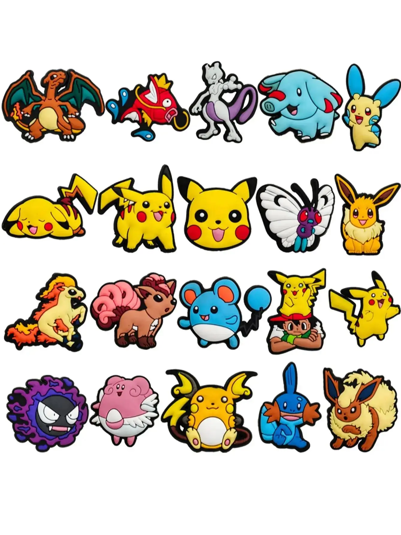 20-47Pcs Potdemiel Pokemon Series Shoe Charms For Slides Sandals,PVC Shoe Decorations Accessories For Christmas Birthday Gift image 3