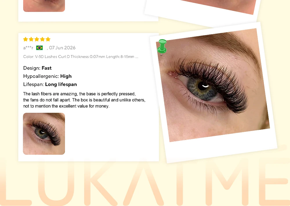 LUKATME V-förmige Wimpern 3D 4D 5D Schmale Vorgefertigte Fächerwimpern 0,07mm Flauschige Faux-Nerz V-Form Wimpernverlängerungen – Detail 15