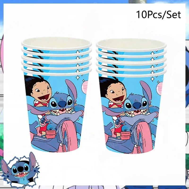 Disney Lilo und Stich Geburtstags feier Dekoration Mädchen Junge Einweg geschirr Süßigkeiten Tasche Tischdecke Pappbecher Teller liefert Kit