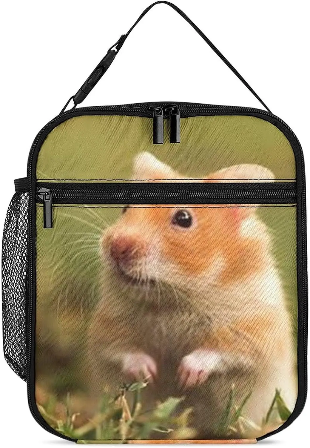 Cute Hamster Funny Insulated Lunch Bags Waterproof Lunch Tote Reusable Lunch Cooler Bag For Work Office Picnic Travel