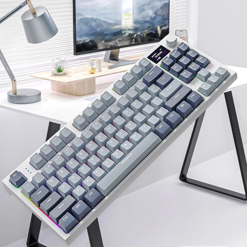 Attack Shark K86 Mechanical Keyboard RGB Bluetooth 2.4G Wireless Tri-mode 87Key RGB Hot Swap Customized Gaming Keyboard