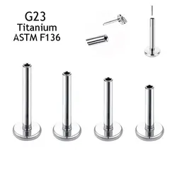 Wholesale Threadless Base ASTM F136 Titanium Jewelry Push In Tunnel Nose Rings Ear Lip Studs Labret Body Piercing Accessories