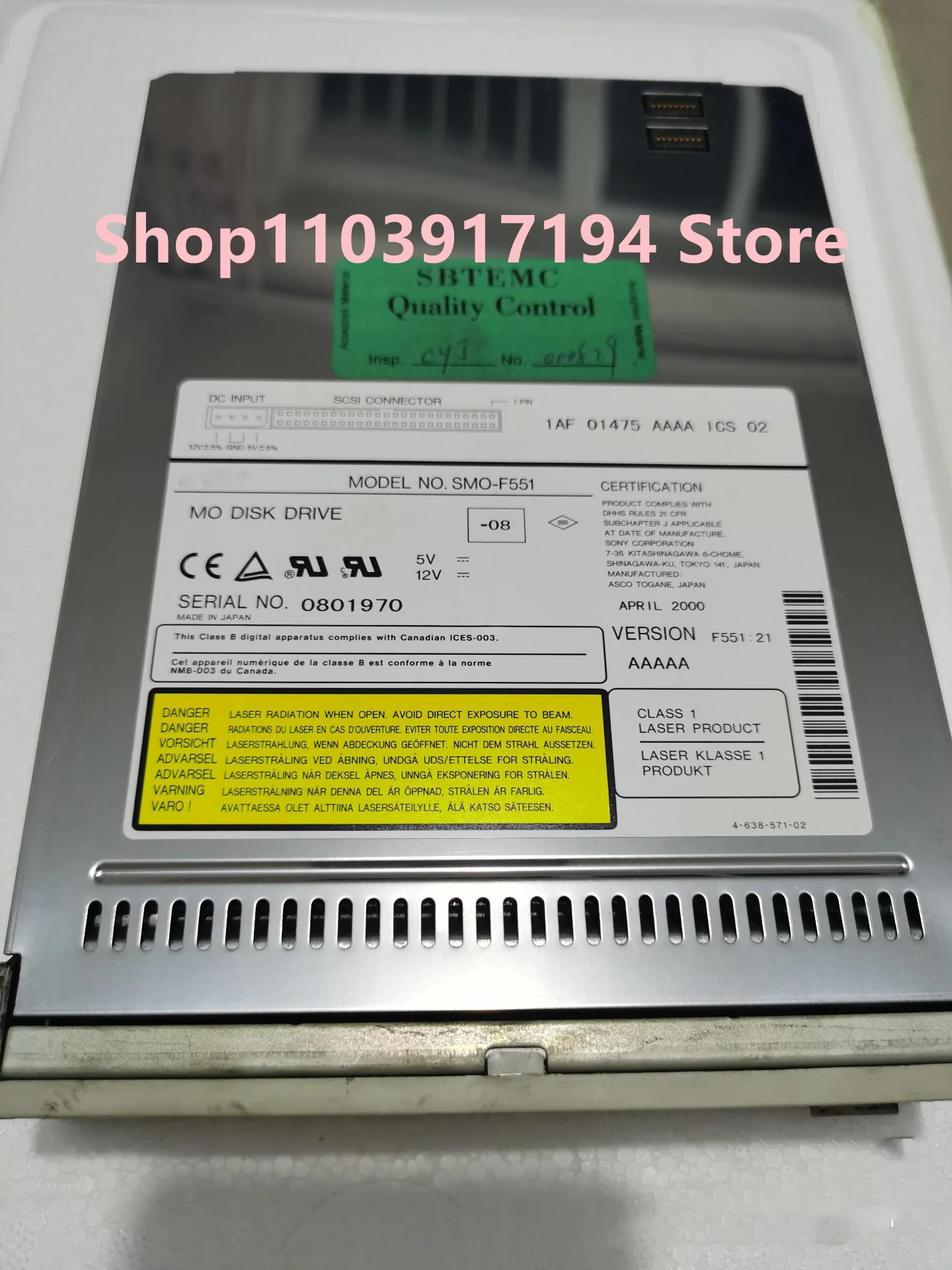 FOR SONY 5.2GB MO Magneto-optical disk drive MOD SMO-F551