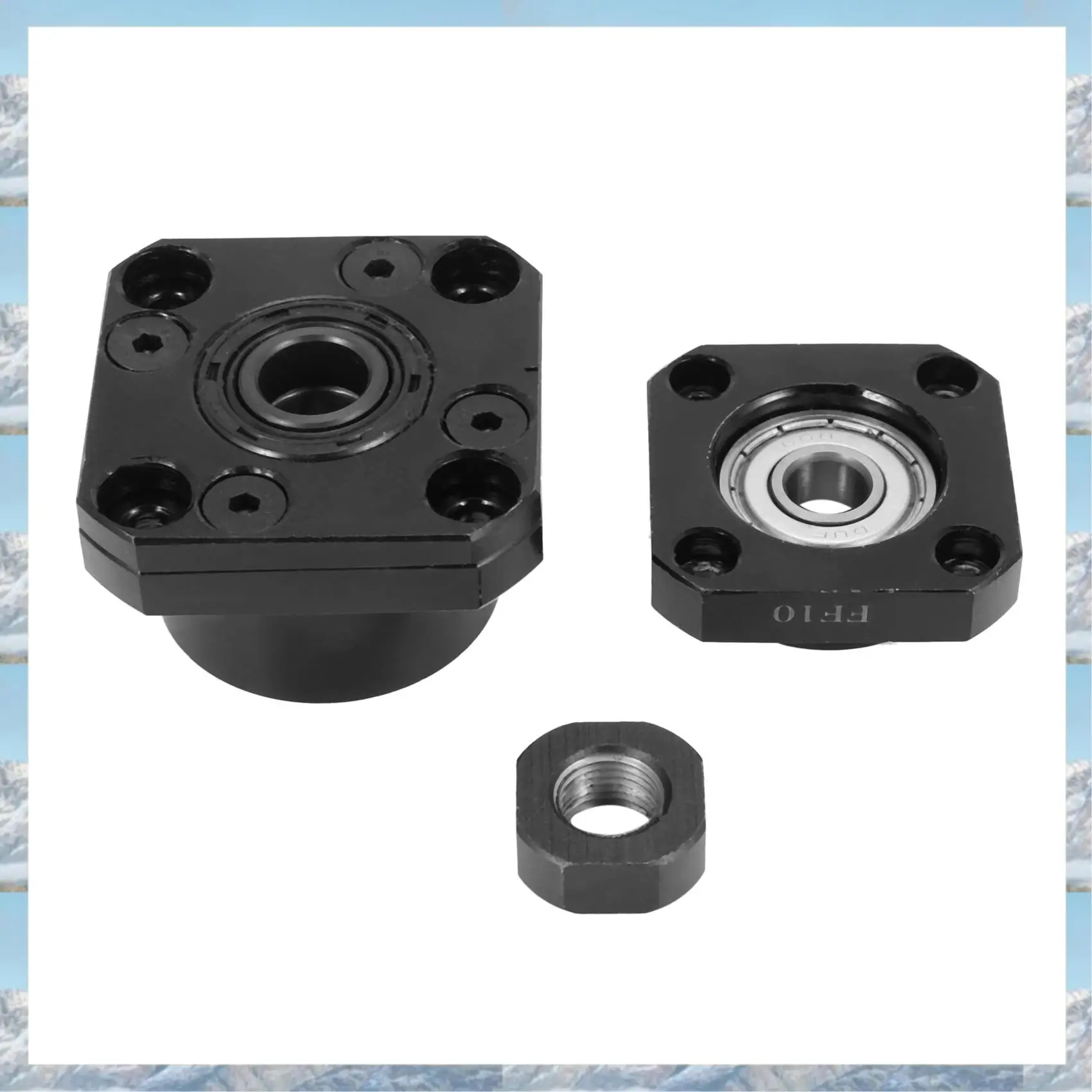 2025 Hot Style 1 Pcs FK10 Fixed Side +1 Pcs FF10 Floated Side For SFU1204 Ballscrew CNC Parts Ball Screw 1204 Fk/Ff10 End Suppor