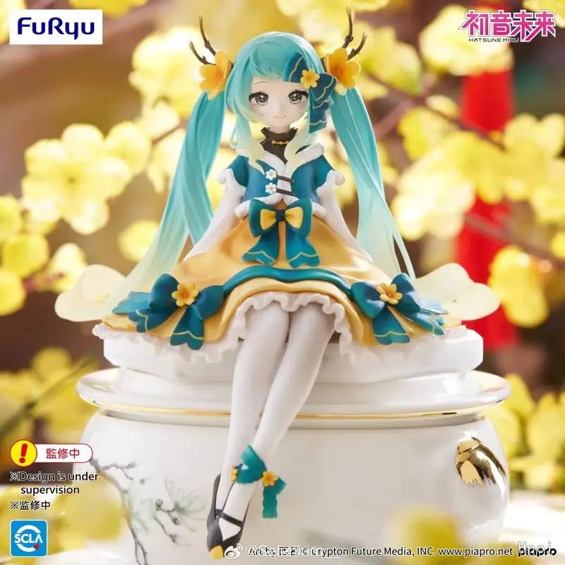 FURYU – bouchon de nouilles Hatsune Miku Original, fée des fleurs MIKU, jouets figurines de dessin animé pour cadeau, modèle d'ornements à collectionner, en Stock