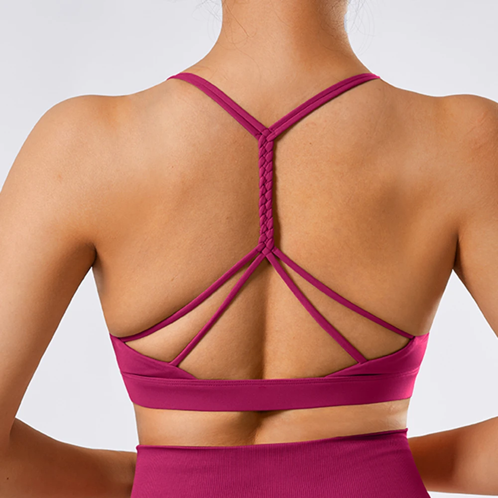 Fitness Sports Bra for Women Push Up Cross Back Shockproof Running Training Workout Gym Yoga Underwear Crop Tops Female