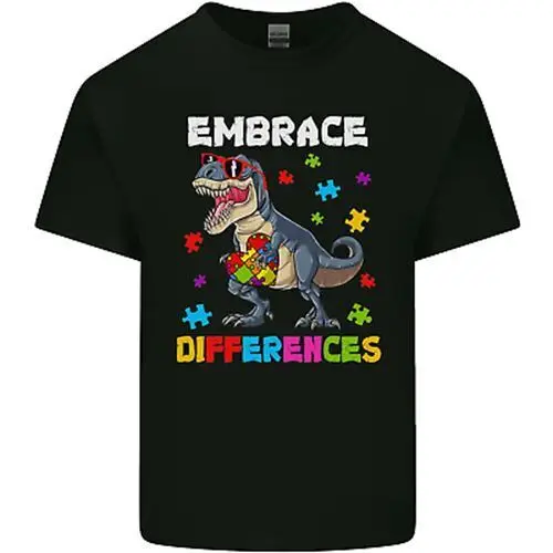 Autism T-Rex Embrace Differences Autistic Kids T-Shirt Childrens