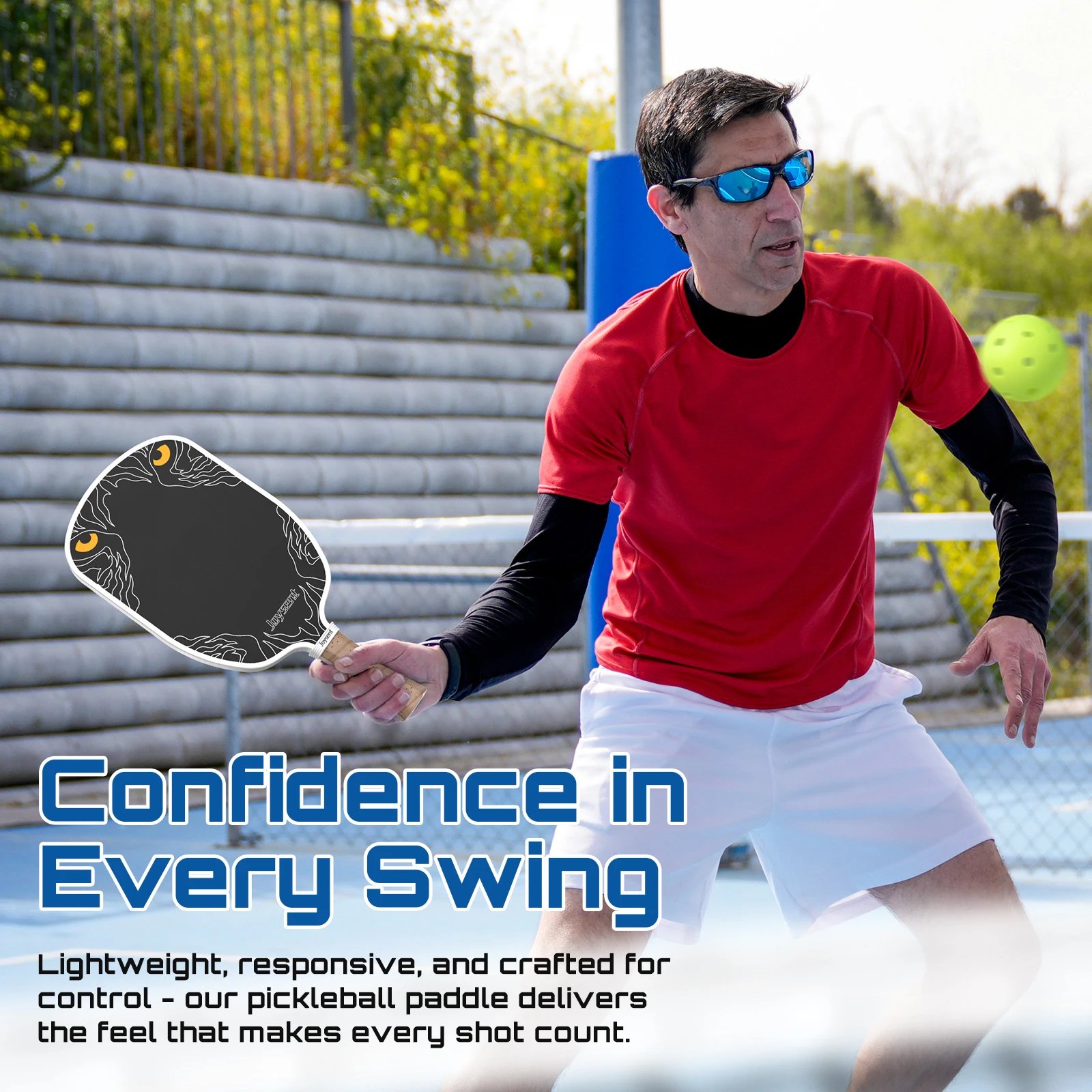 Joysent Gen 4 EVA 4S PU Foam Thermoformed T700 Raw Carbon Fiber Pickleball Paddles Spin Control Power Lightweight Phantom Eye - Image 5