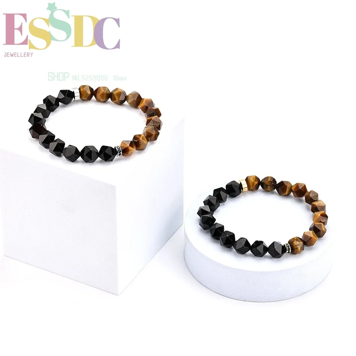 Natural Obsidian Wooden Stone Bracelet Agate  Crystal Jewelry Gift For Men And Women Charm Jade  Fashion  Simplicity Versatile