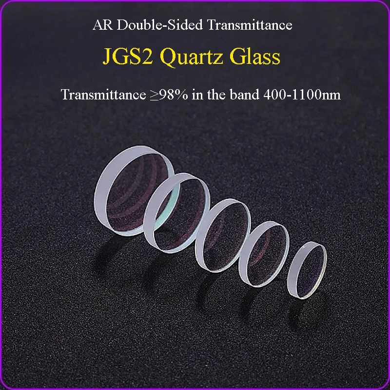 1PC Quartz Glass Lenses JGS2 5-20mm Mini Round Square Acid Alkali Temperature Resistance AR Coating Transparency Enhancement