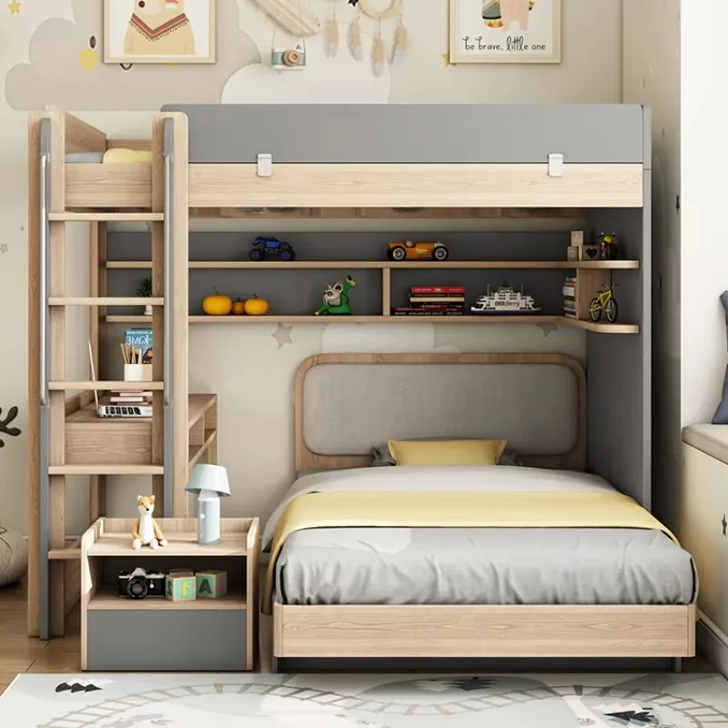 

Double Bed Children Bunk Kids Handrail Safety Newborn Photography Mother Juvenile Low Loft Children's Comforters Baby Cribs Beds
