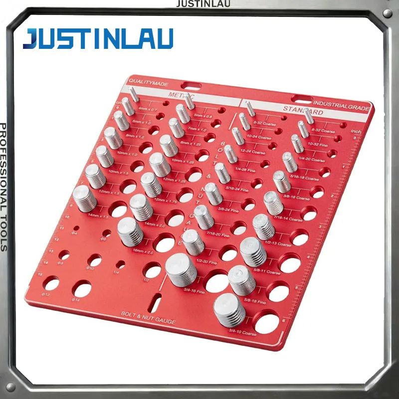

Измеритель резьбы JUSTINLAU, 1 шт., из алюминиевого сплава, ручной измерительный инструмент для винтов, гаек и болтов