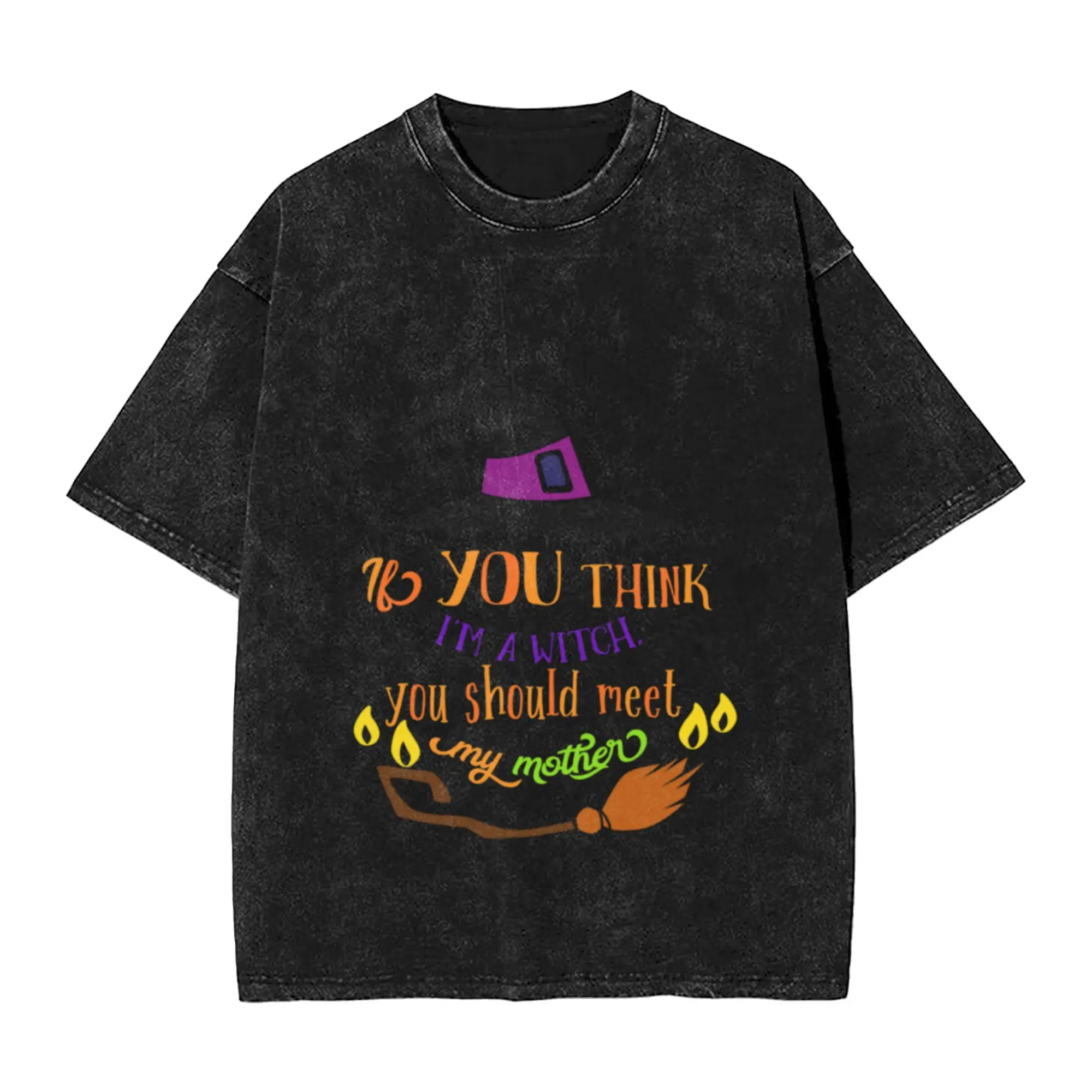 Mother Halloween  Unique Trendy A Vintage Oversized Cotton Unisex T-Shirts