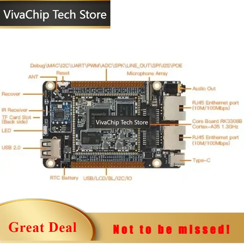VivaCTRK3308 By IoT Quad Core 64-bit Core Board Development Board Intelligent IoT Speech Recognition Linux