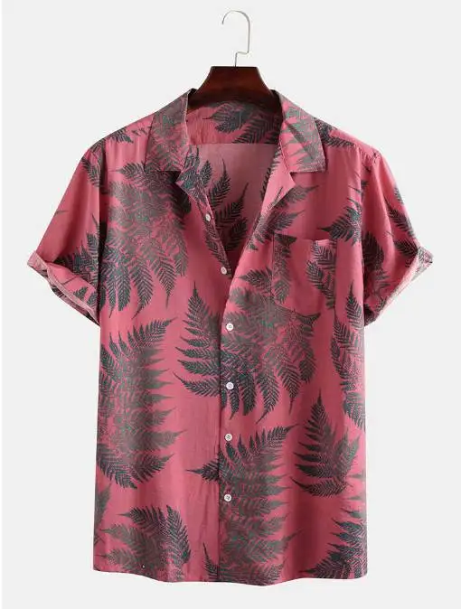

Summer Men's ort Sve Printed irt Hawaiian Sle Loose Fit Casual M Top Comfortable Breathable Faion Summer Wear