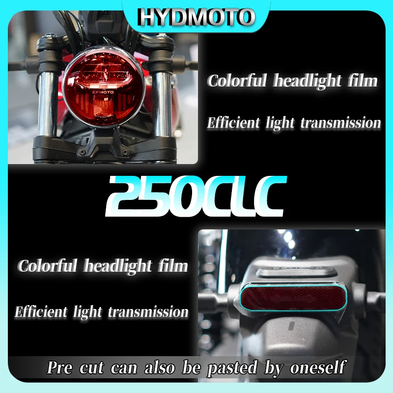 Película de protección de espejo retrovisor para CFMOTO, accesorios adhesivos para faros traseros, 250CL-C, 250CLC, 250clc, 2024