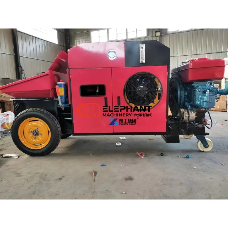 High Efficiency Inclined Hopper Concrete Transfer Pump with Diesel Engine, Stable Concrete Conveying Machinery