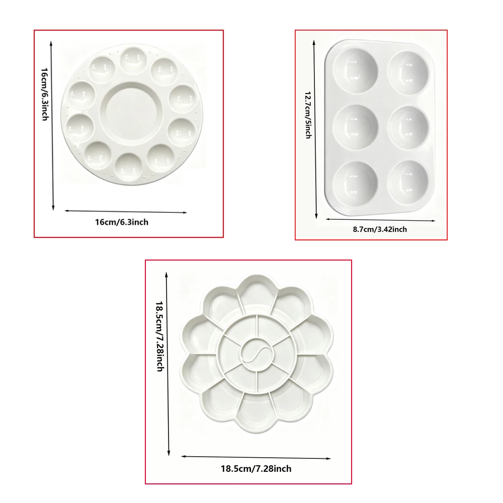 1-100Pcs White Plastic Paint Tray Palettes Reusable Round Paint Pallets for School Projects DIY Art Craft Classes Wholesale