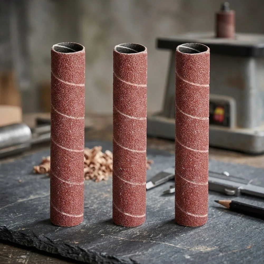Sanding Paper Drum  3PCS Mixed Grit Sleeves  Alumina Abrasive  4 5 inch Long  Fits Most Oscillating Sand Mills