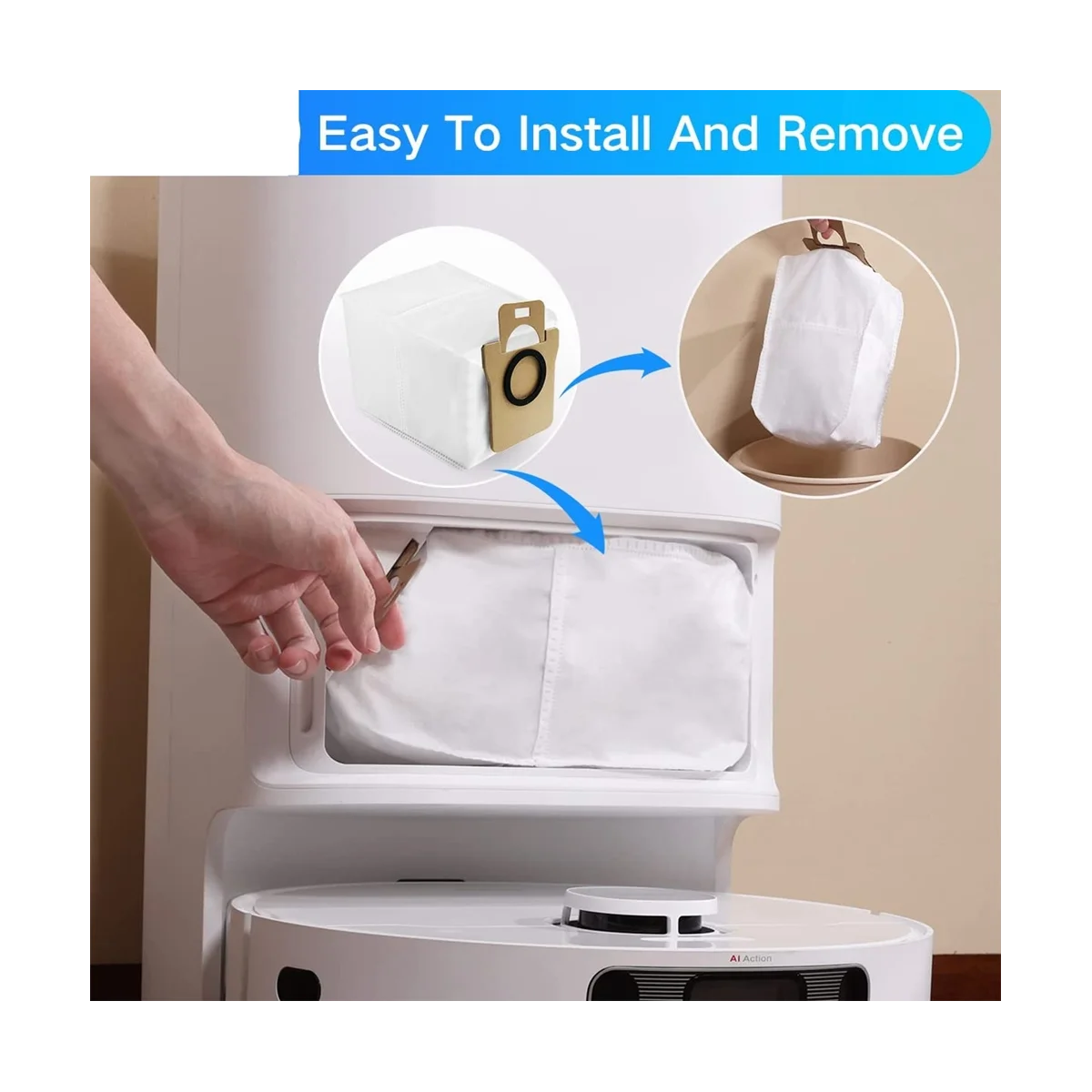 อะไหล่ถุงเก็บฝุ่น9ชิ้นสำหรับ Xiaomi Dreame L10S หุ่นยนต์อัลตร้าอะไหล่ถุงเก็บฝุ่น