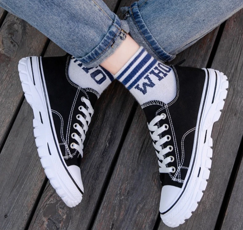Mode rutschfeste Männer Casual Canvas Schuhe Bequeme flache Turnschuhe – Detail 7