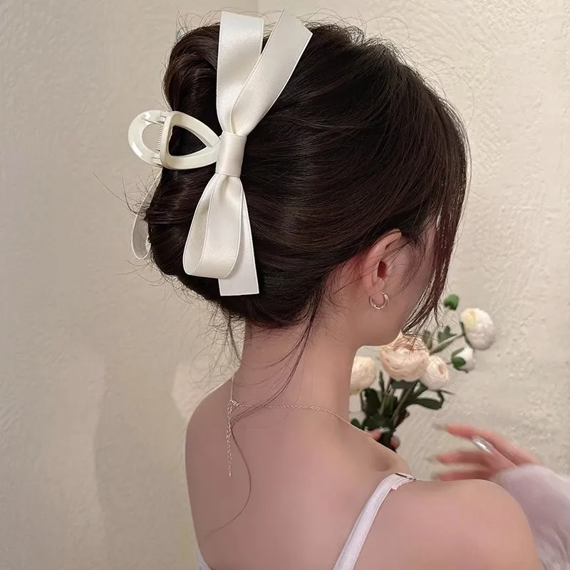 Fashion Bow Hair Claw Clips for Women Elegant Ponytail Braid Hair Clips Sweet Hairpins Shark Clip Girls Hair Accessories