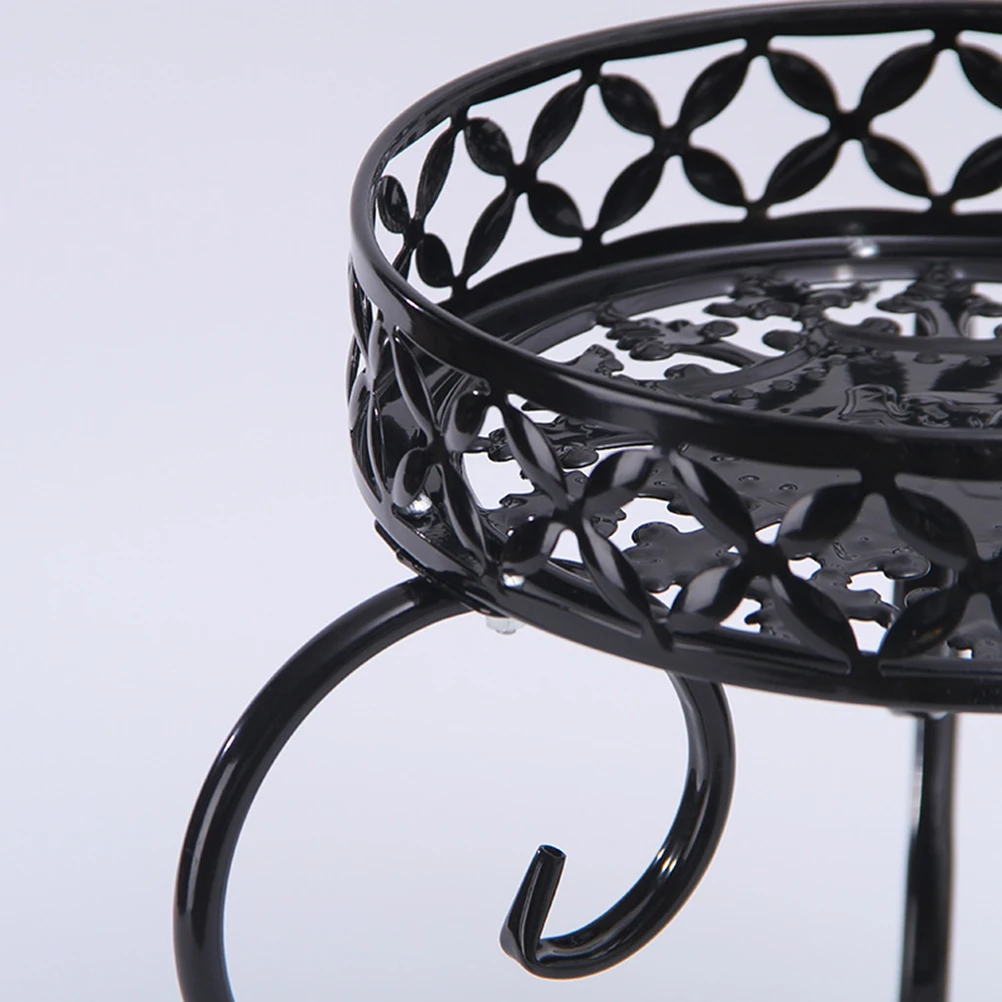 

Iron Flower Small Plant Shelf H crafted Decor Single Layer Bright Colors Geometric Design Compact