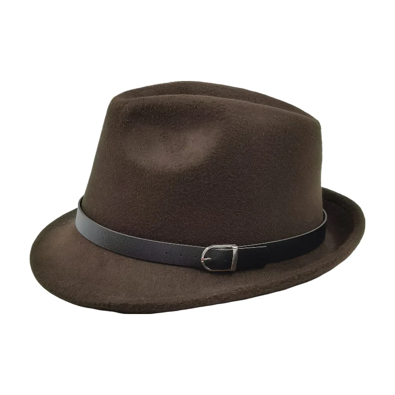 Chapéu Fedora sólido para homem, moda cavalheirina, aba curta unissex, Panamá, Britânico, Clássico, Fedora, Atacado, Outono, Inverno, 2023