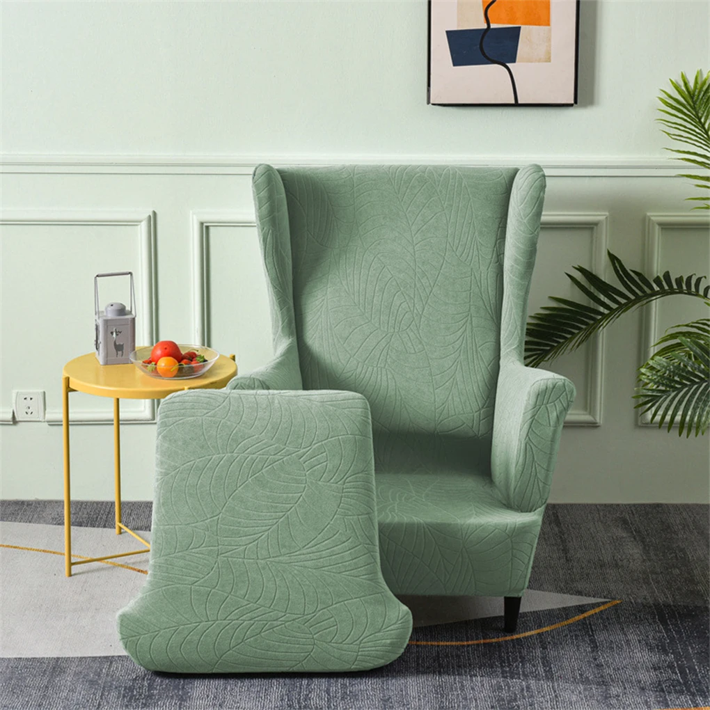 

Stretch Wing Chair Cover For Fit Easy To Care For And Maintain High Elastic Wingback Chair Covers light grey