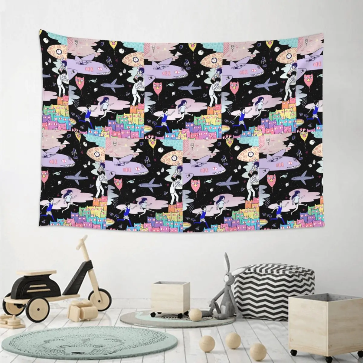 Omori Tapestry Art Wall Hanging Aesthetic Home Decoration Tapestries for Living Room Bedroom Dorm Room