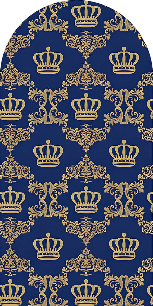 Mehofond Royal Blue Repeat Crown Arched Backdrop Cover Custom Boy Little Prince Birthday Party Baby Shower Background Photocall