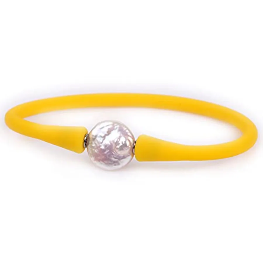 Perlas de Agua Dulce Cultivadas GEM-Inside de 13mm, Color Amarillo, Apilables, con Silicona Elástica, para Damas de Honor, Garantía de Calidad