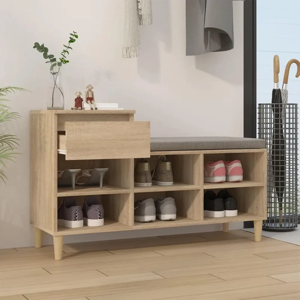 خزانة أحذية سونوما أوك، خشب هندسي، 102 سم × 36 سم × 60 سم، موديل 821207