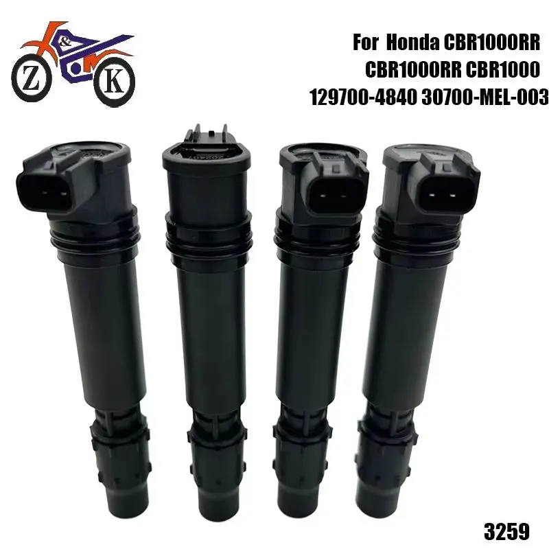 

4Pcs Motorcycle Ignition Coil For Honda CBR1000RR CBR 1000 RR CBR1000 2004-2007 129700-4840 30700-MEL-003 Ignition Stick Replace