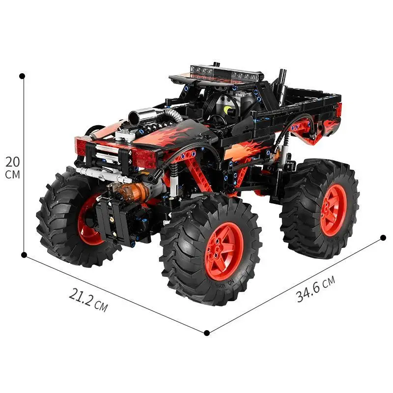 Mold King 18008 Flame Monster Off-Road Arrampicata Auto TelecomandoAPPEducational Puzzle Piccole Particelle Building Block Giocattolo Modello