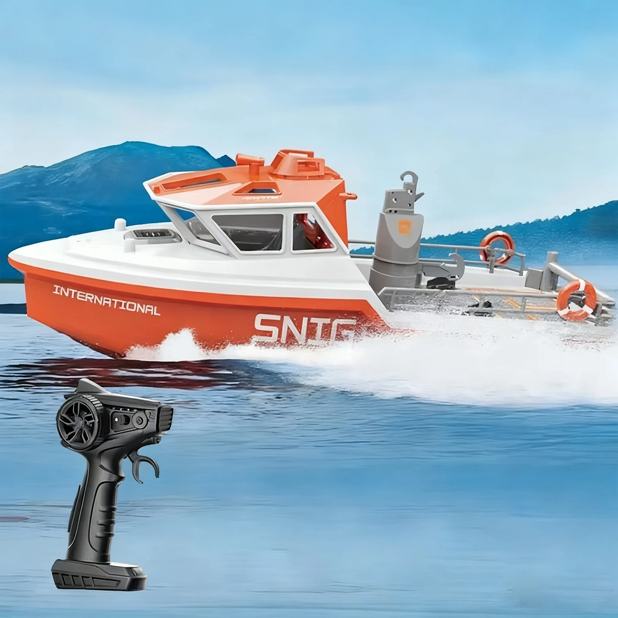 

TX694 1:32 RC Boat 2.4G Brushless Motor Remote Control Rescue Tugboat Electric Speedboat Model Waterproof Toy Kid Boy Gifts