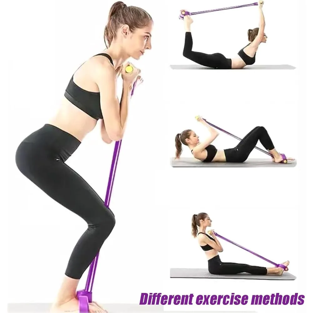 6-in-1 Abdominal Workout Band, 38cm TPE Tubes with Foam Handles/Foot Loops, Full Body Toning, Easy to Carry & Store