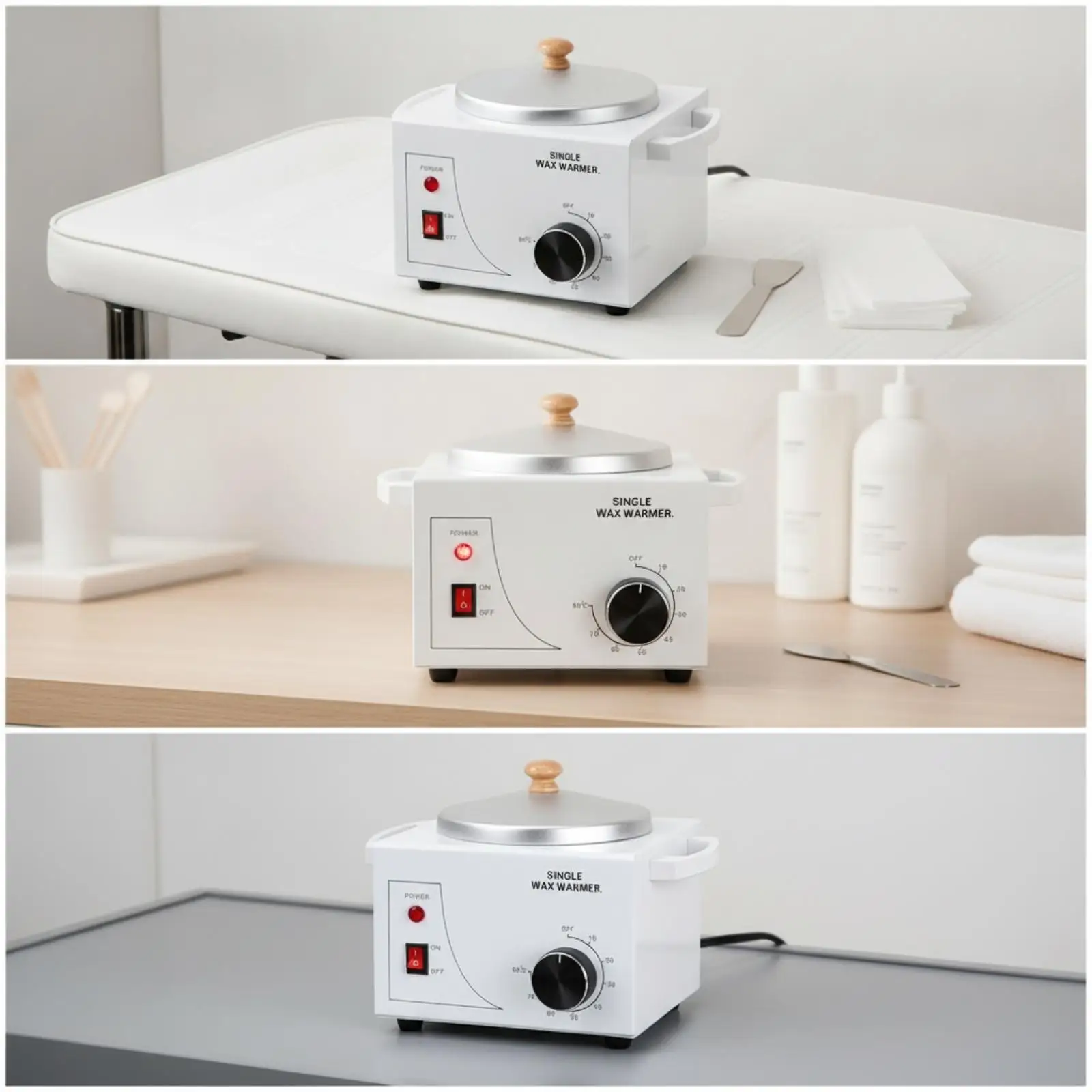Single Depilatory Warmer Professional Depilatory Warmer with Lid Electric Appliance for Estheticians, Beauticians, Salons,