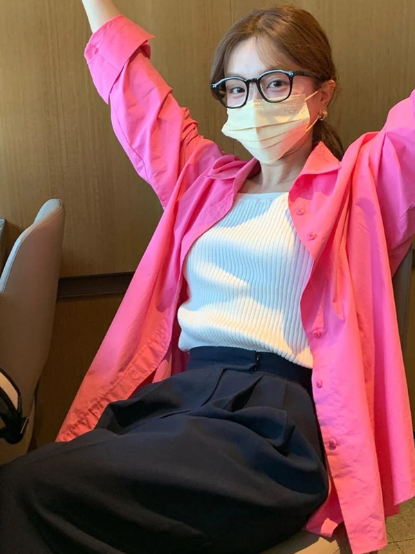 

Корейское Sle Sweet nk Long Sve женское irt Spring Faion антивозрастное свободное ленивое солнцезащитное верхнее пальто