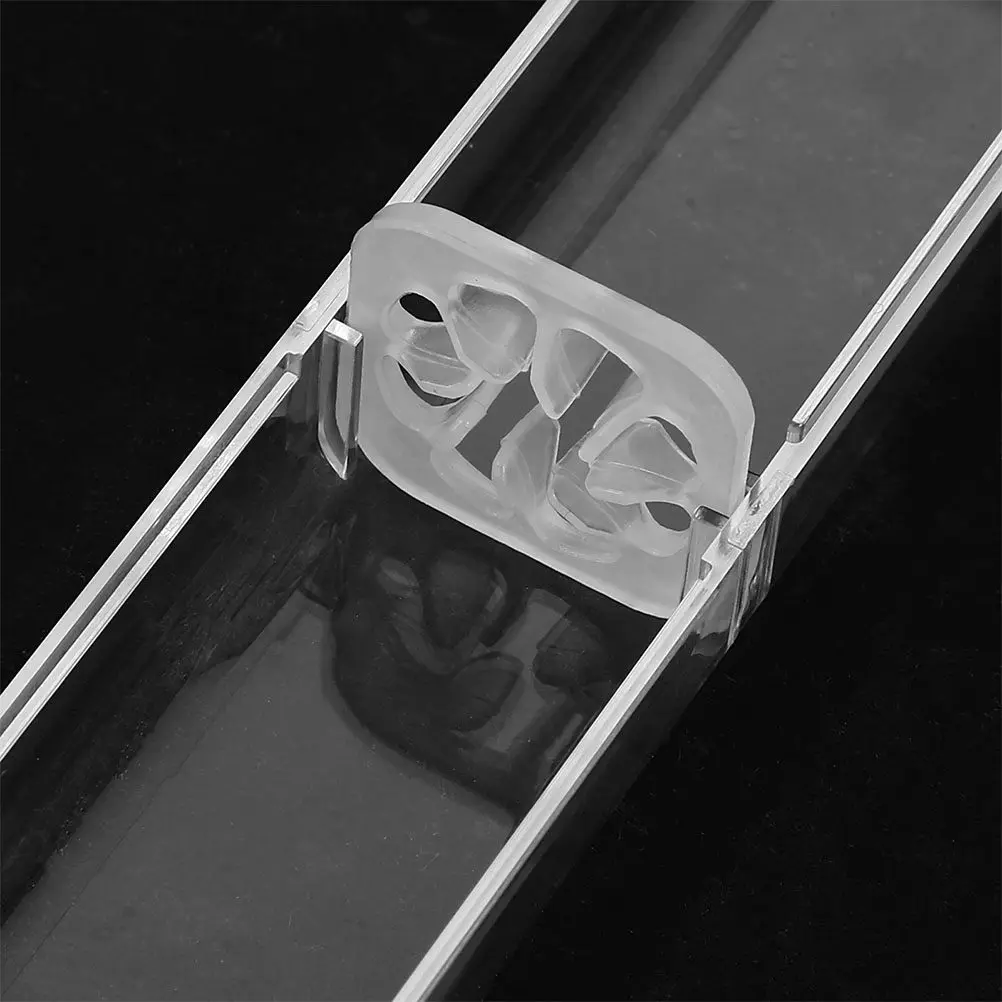 20Pcs Square Transparent Pen Box High Clarity Plastic Storage Box for Writing Instruments Pens Pencils Erasers Tacks Classroom